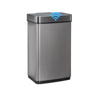 relaxdays Poubelle avec senseur 60l, pour déchets, de cuisine, acier inoxydable, senseur de mouvements, batterie, grise