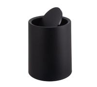 Relaxdays Poubelle cosmétique 6 L Couvercle basculant Seau intérieur Plastique Mat Ronde Noire 26x20x20 cm