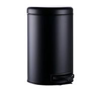 Relaxdays Poubelle de 12 litres, Seau intérieur en Plastique Amovible, pédale de Pied, Cuisine, Salle de Bain, Poubelle à pédale, en Acier, Noire