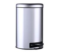 Relaxdays Poubelle de 12 litres, Seau intérieur en Plastique Amovible, pédale de Pied, Cuisine, Salle de Bain, Poubelle à pédale, Acier, Argent