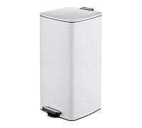 Relaxdays Poubelle de cuisine 30 l, fermeture amortie, blanche