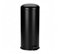 Relaxdays Poubelle de Cuisine 30 litres, Couvercle, pédale, Anse, Seau Amovible, Fer Noir, Aussi pour Le Bureau