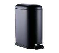 Relaxdays Poubelle de Salle de Bain 10L avec abaissement Automatique, Seau Amovible, Noir 39x18.5x31.5 cm