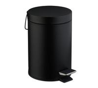 Relaxdays Poubelle de Salle de Bain, métallique, 3 litres, Seau intérieur Amovible, avec Couvercle, Noire