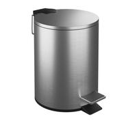 Relaxdays Poubelle de Salle de Bain, 3 litres, en Acier Inoxydable, avec Couvercle, Seau intérieur Amovible, argentée