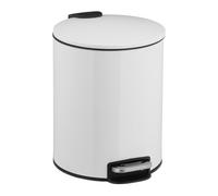 Relaxdays Poubelle de Salle de Bain, 5 L, Seau intérieur Amovible, métal, Poubelle à pédale, Blanche