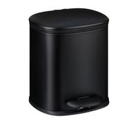 Relaxdays Poubelle de Salle de Bain, 5 litres, 2 seaux intérieurs Amovibles, Surface Mate, pédale Pratique, Noire