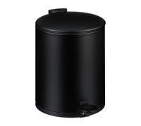Relaxdays Poubelle de Salle de Bain, 5 litres, Seau intérieur Amovible, mécanisme de Fermeture, avec Couvercle, Noire