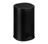 Relaxdays Poubelle de Salle de Bain, 5 litres, Seau intérieur Amovible, Surface Mate, pédale Pratique, Noire