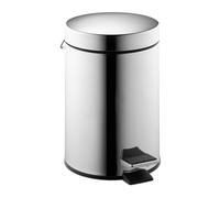 Relaxdays Poubelle de Salle de Bain, Acier Inoxydable Brillant, 3 litres, Seau intérieur Amovible, Couvercle, argentée