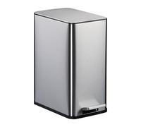 Relaxdays Poubelle de Salle de Bain, capacité : 10 litres, Seau intérieur Amovible, Couvercle Pratique, argentée