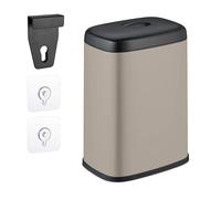 Relaxdays Poubelle de Salle de Bain, Cuisine, Montage Mural, 5L, à Suspendre ou Coller, Seau intérieur, Beige
