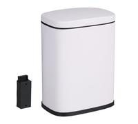 Relaxdays Poubelle de Salle de Bain, Montage Mural, capacité : 3 litres, métallique, Seau intérieur, Blanche