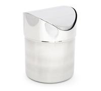 Relaxdays Poubelle de table 1,2 L avec couvercle basculant Acier inoxydable brillant/brossé inox déchets de table, gris argenté