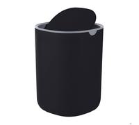 Relaxdays Poubelle de table ovale, couvercle pivotant, plastique, 16x11,5x11,5 cm, noir, bureau
