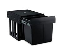 Relaxdays poubelle encastrable coulissante, 3 bacs, système de tri pour sous-évier, 15l & 2x 8l, 35,1x34,3x48 cm, noir