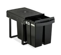 Relaxdays Poubelle encastrable pour la Cuisine, 3 bacs, 20 litres et 10 litres, HLP : 41,3 x 34 x 51,8 cm, Noire
