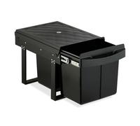 Relaxdays Poubelle encastrable pour la Cuisine, 2 bacs de 15 litres chacun, HLP : 34,6 x 34 x 51,8 cm, Noire