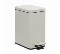 Relaxdays Poubelle de 10 litres, 16 cm Fine, Fermeture amortie, pédale à Pied, Poubelle intérieure, pour Cuisine et Salle de Bain, Beige Mat