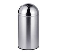 Relaxdays Poubelle inox, couvercle poussoir