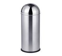 Relaxdays Poubelle inox, couvercle poussoir