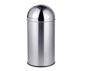Relaxdays Poubelle inox, couvercle poussoir