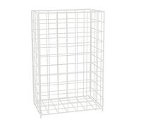 Relaxdays Poubelle métal Blanche 60L Bureau, Design Ouvert, 62x40x25 cm