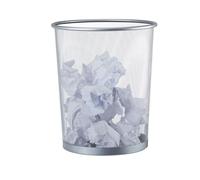 Relaxdays Poubelle métal maille Corbeille à papier bureau treillis métallique 20 litres, 30 cm Ø, hauteur 35 cm, argenté