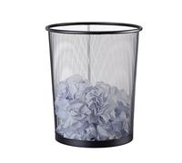 Relaxdays Poubelle métal maille Corbeille à papier bureau treillis métallique 20 litres, 30 cm Ø, hauteur 35 cm, noir