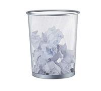 Relaxdays Poubelle métal maille Corbeille à papier bureau treillis métallique 20 litres, 30 cm Ø, hauteur 35 cm, argenté