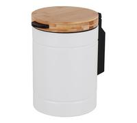 Relaxdays Poubelle murale 3 l, fermeture douce, blanc/nature