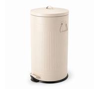 Relaxdays Poubelle cuisine 40 l, seau intérieur amovible, beige | Pédale, fermeture douce, fer, plastique, poubelle à pédale, design rétro