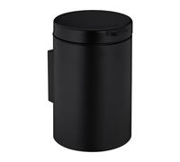 Relaxdays Poubelle de salle de bain murale, 3 l, frein de chute, seau intérieur amovible, acier, noir