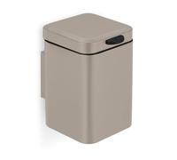 Relaxdays Poubelle Salle de Bain Murale 3L, Fermeture, intérieur Amovible, Beige 24x16x22 cm