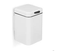 Relaxdays Poubelle Salle de Bain, Montage Mural, 3 l, mécanisme Fermeture, Seau intérieur Amovible, Blanc