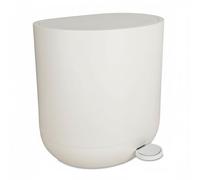 Relaxdays Poubelle 7L Softclose, Pédale, Seau Amovible, Cosmétique, Beige, 26x26x23 cm