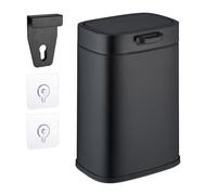 Relaxdays Poubelle suspendue, 5 litres, salle de bain, cuisine, seau amovible, à suspendre ou coller, noire