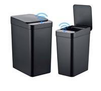 Relaxdays Poubelles 9L & 15L capteur, lot de 2