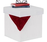 relaxdays Pouf avec espace de rangement