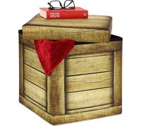 relaxdays Pouf avec espace de rangement