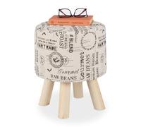 Relaxdays Pouf coiffeuse avec revêtement tissu