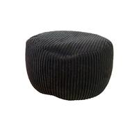 Relaxdays Pouf, Cord, H x D : 35 x 50 cm, Remplissage en polystyrène, Coussin de Sol Rond, Tabouret, Pouf, Noir