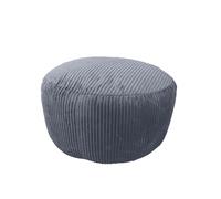 Relaxdays Pouf, Cord, HxD : 25 x 35 cm, Remplissage en polystyrène, Coussin de Sol Rond, Tabouret, Pouf, Gris foncé