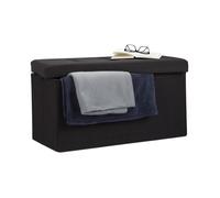 Relaxdays Pouf de rangement pliant coffre repose-pieds Hxlxp: 38 x 76 x 38 cm, noir