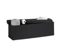 Relaxdays Pouf de rangement pliant repose-pied