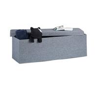 Relaxdays Pouf de rangement pliant repose-pied