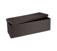 Relaxdays Pouf de rangement pliant XXL, tabouret pratique avec couvercle, H x L x P : 38 x 114 x 38 cm, marron