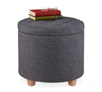Relaxdays Pouf de rangement rond