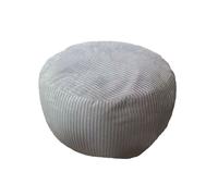 Pouf Relaxdays, Cord, HxD : 35 x 50 cm, Remplissage en polystyrène, Coussin Rond, Tabouret de Salon, Pouf, Gris Clair