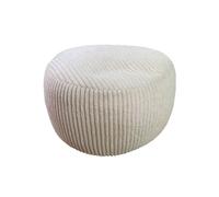 Pouf Relaxdays, Cord, H x P : 35 x 50 cm, Rembourrage en polystyrène, Coussin de Sol Rond, Tabouret de Salon, Beige